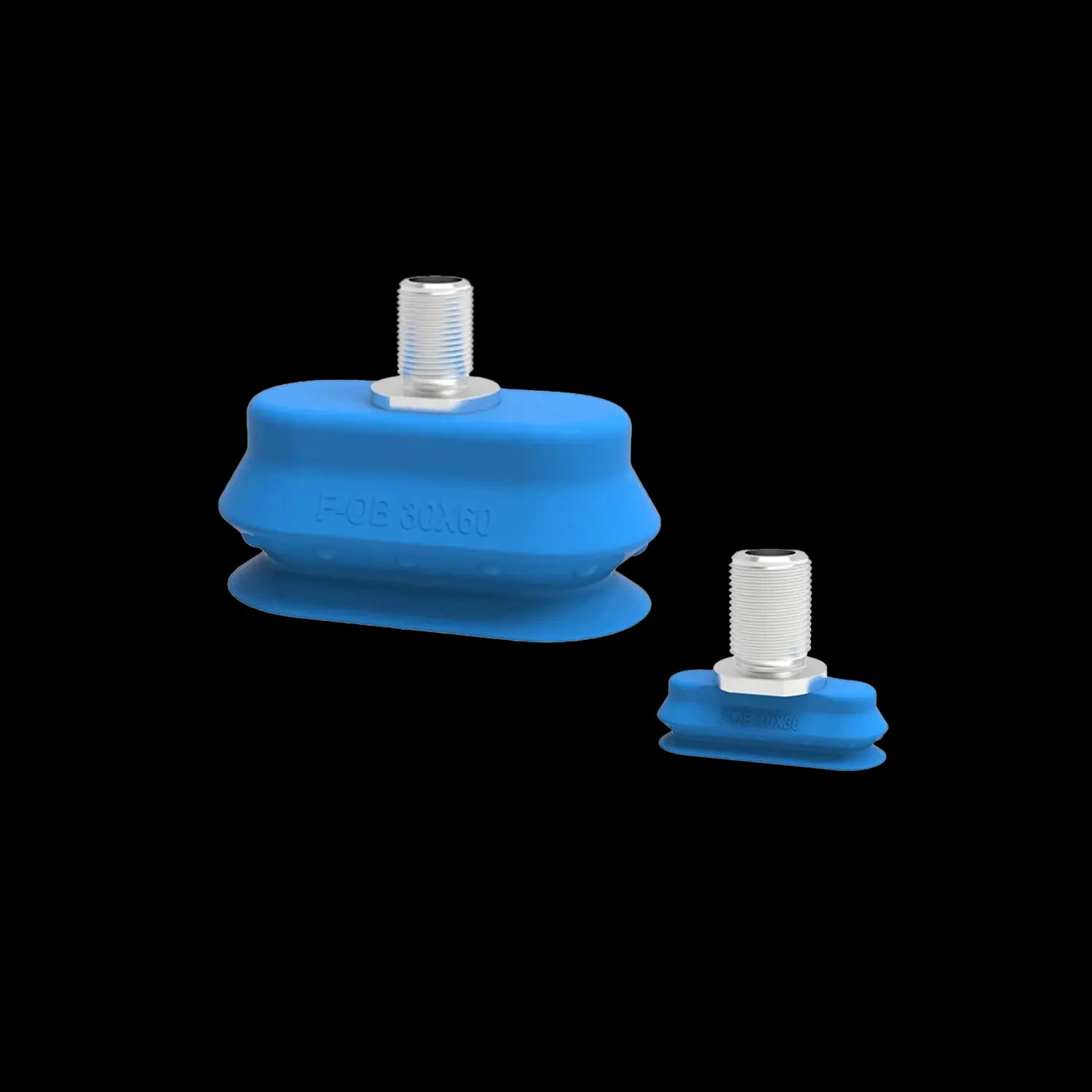 Owalne przyssawki mieszkowe serii F-OB do żywności, wykrywalne (10 x 30 - 30 x 60 mm)