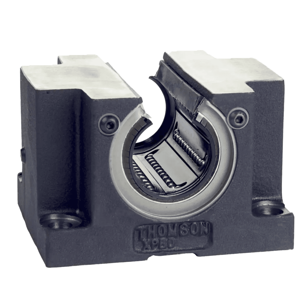 Łożyska liniowe otwarte w oprawie